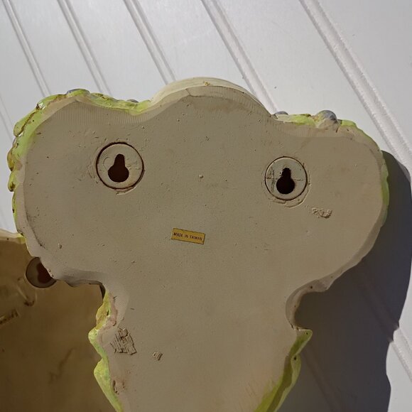 Vintage Pair of Elephant Brackets Drapery Sconce Corbels Chalkware MCM Wall Art - Picture 5 of 14